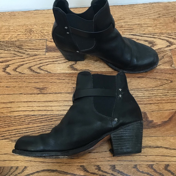 Rag and Bone Black Leather Harrow Booties - Picture 3 of 6